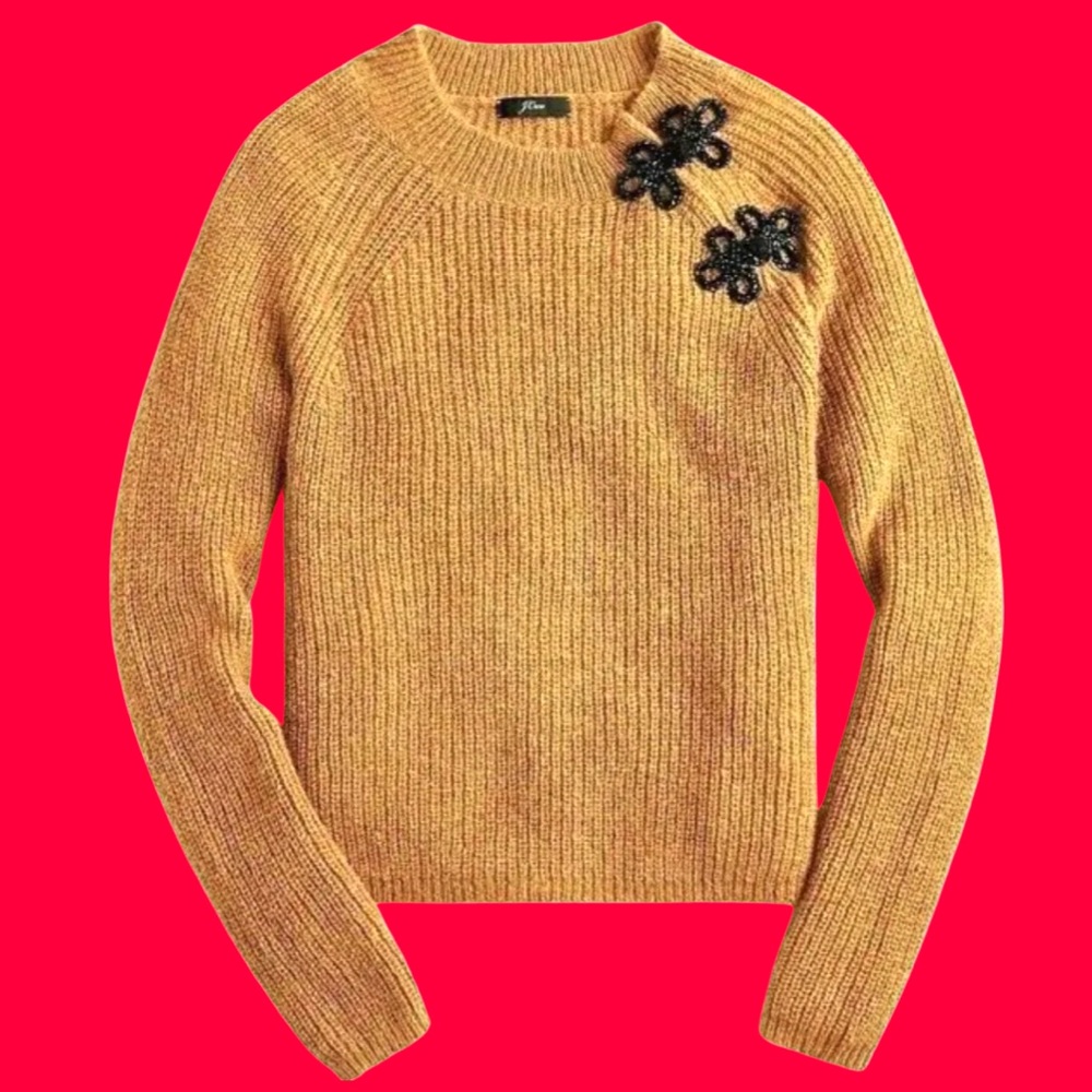 J Crew Heather Acorn color Ribbed sweater - Picture 1 of 9